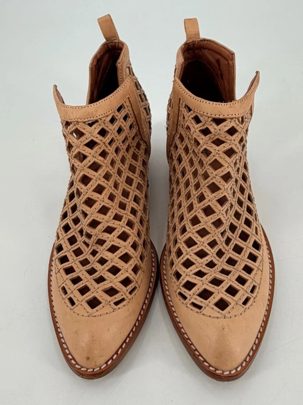Jeffery Campbell Taggart Cage Leather Booties 7.5